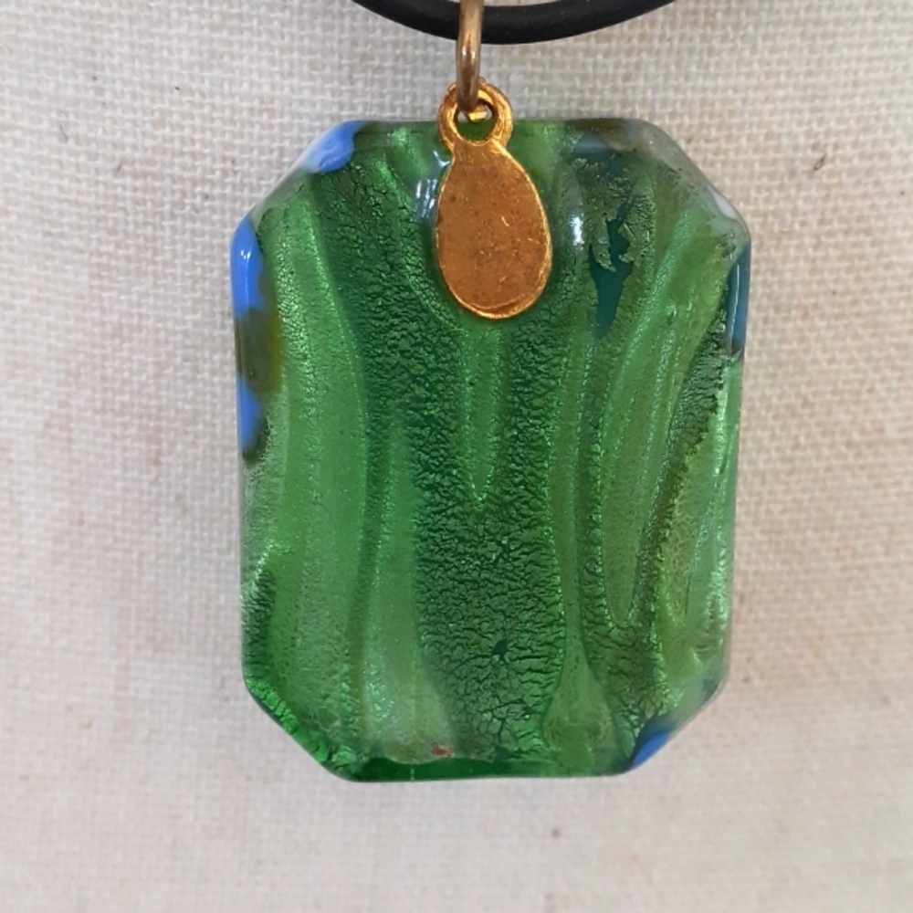 + Vintage fused art glass pendant necklace - Picture 5 of 7